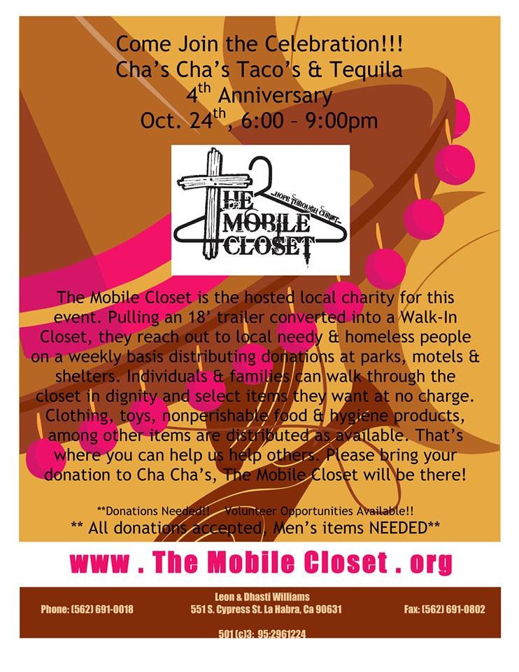 Mobile Closet - Cha Cha's Fund Raising Event 2013